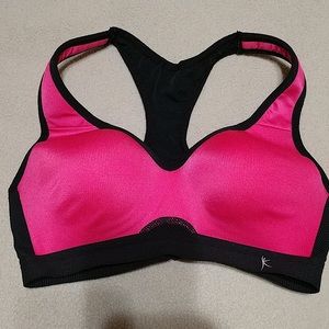 Sports Bra Pink/Black Danskin Supportive/Adjustable/Comfortable. Size small.